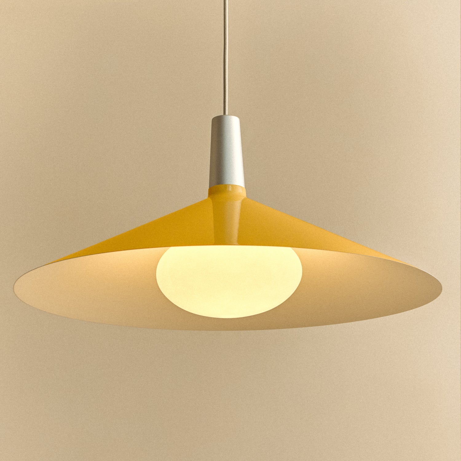 Tala Bower Pendant Light Large in Yellow + Oval II fixture shown without a bulb (view 2)