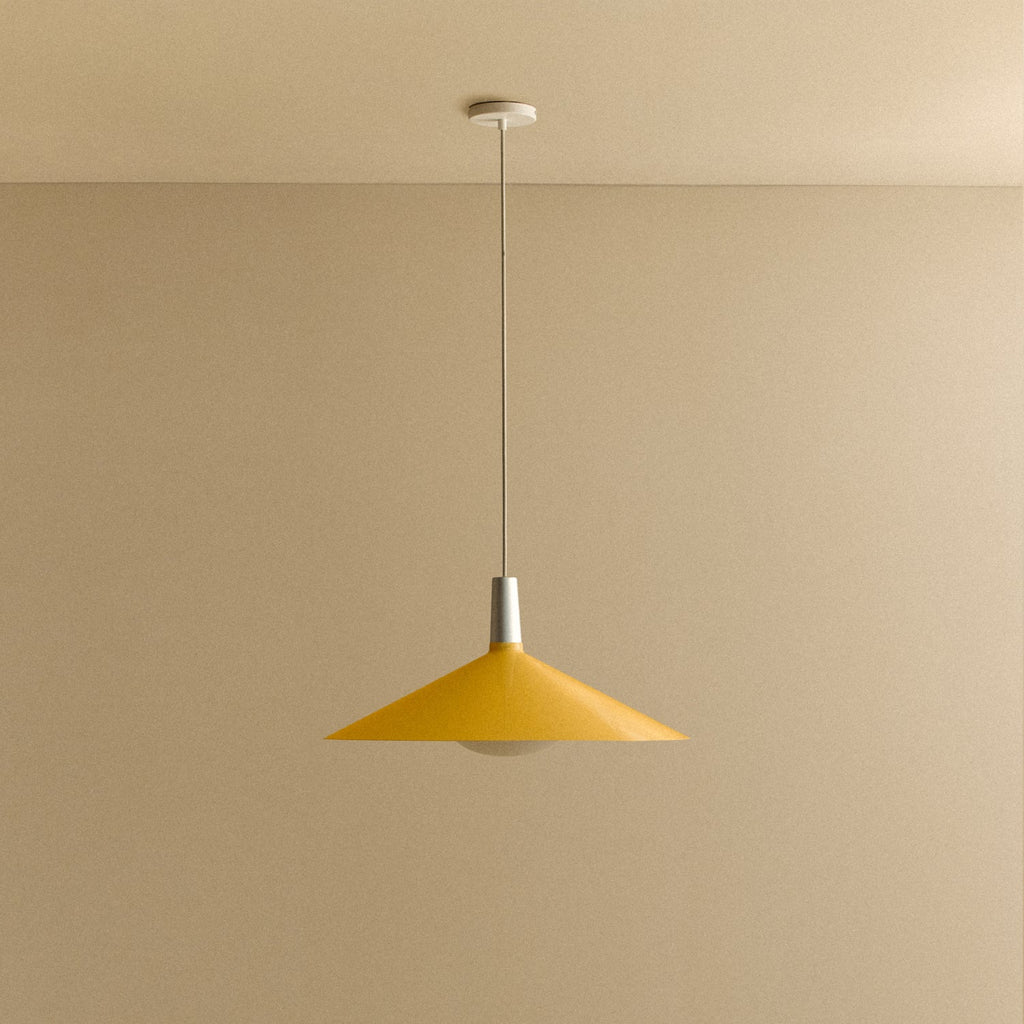 Tala Bower Pendant Light Large in Yellow + Oval II shown unlit