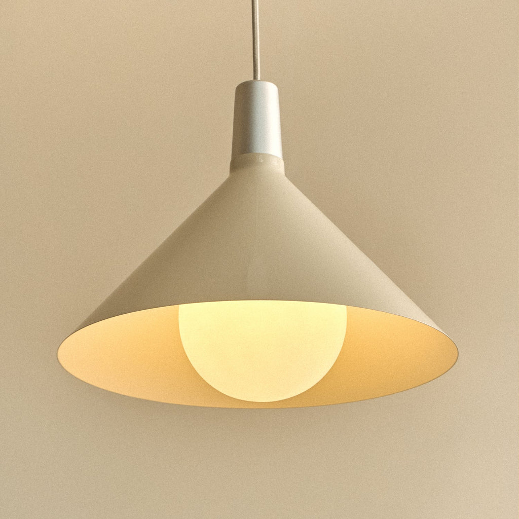Tala Bower Pendant Light Medium in Oyster White + Sphere IV close-up detail of the finish