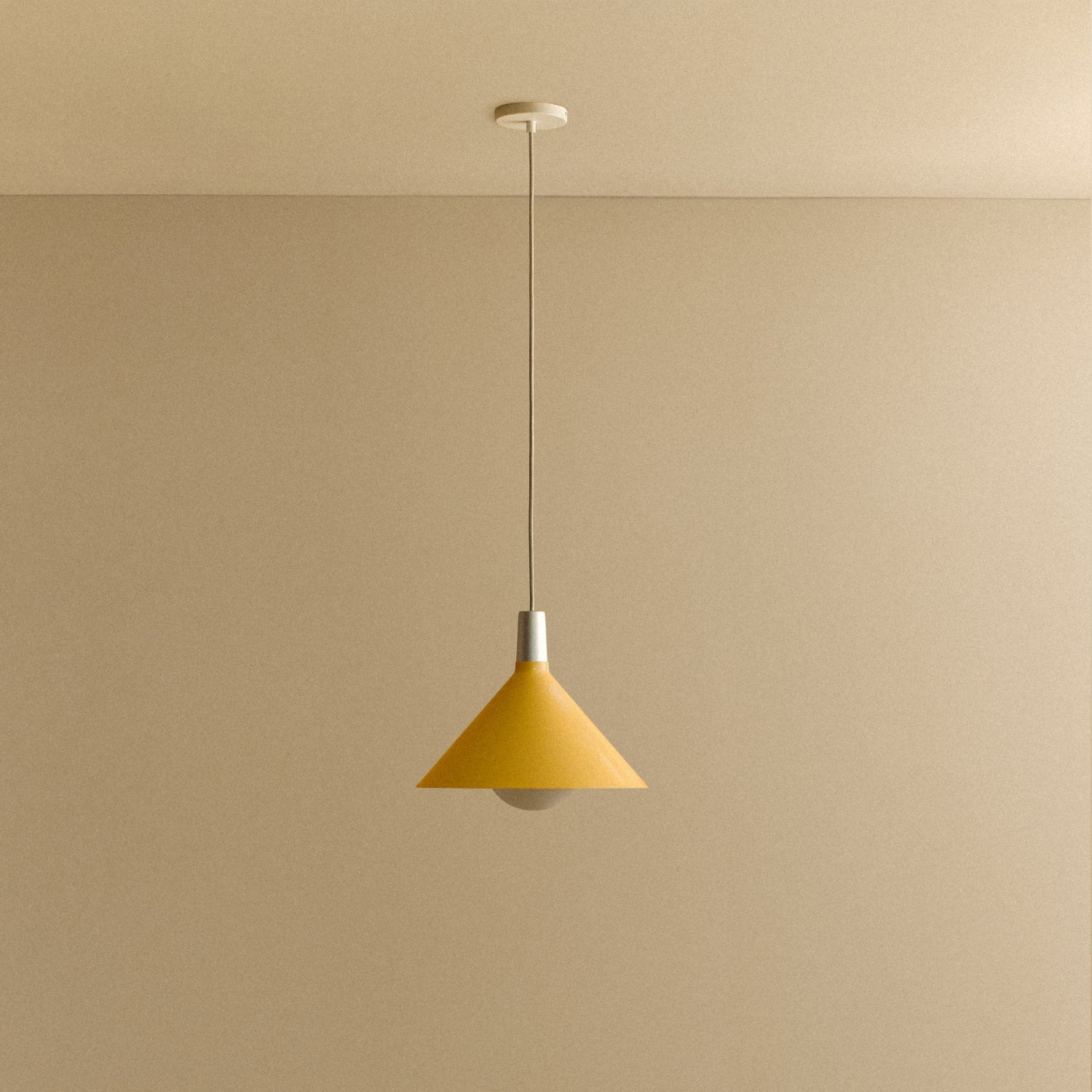 Tala Bower Pendant Light Medium in Yellow + Sphere IV shown unlit