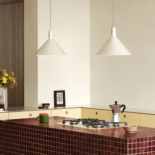 Tala Bower Pendant Light Medium in Oyster White in a styled interior setting