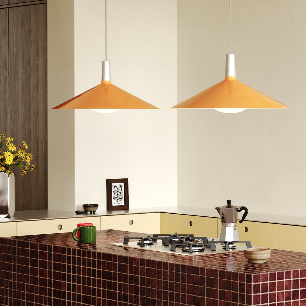 Tala Bower Pendant Light Large in Yellow in a styled interior setting