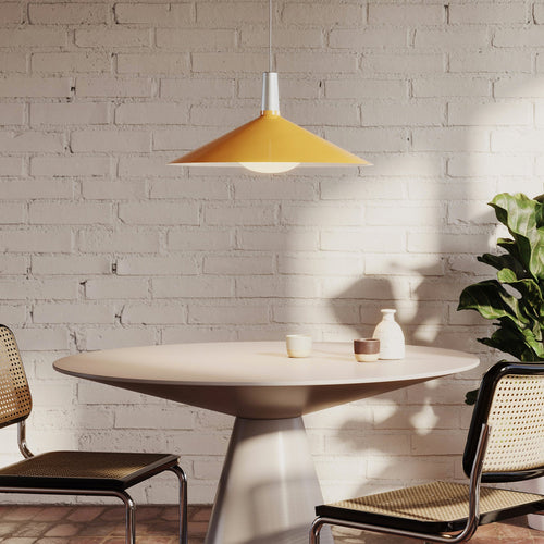 Tala Bower Pendant Light Large in Yellow + Oval II in a styled interior setting