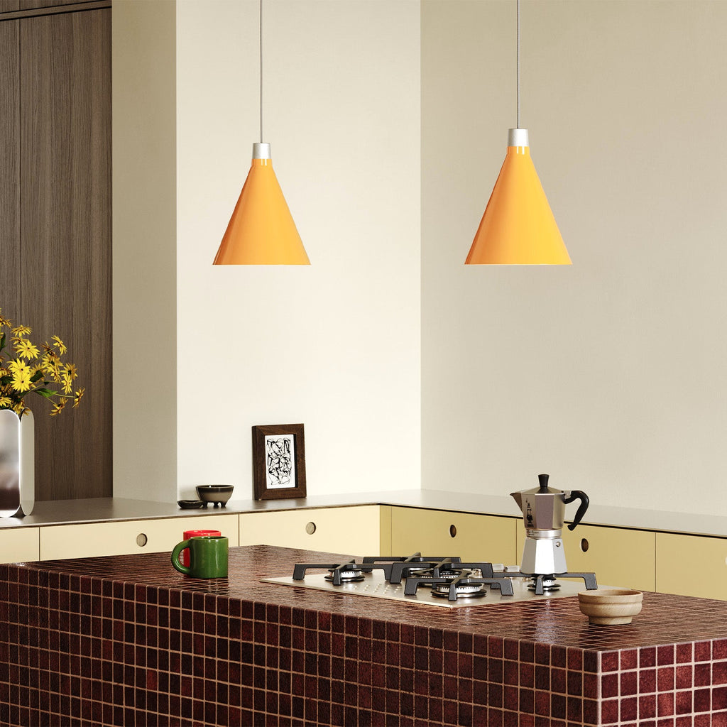 Tala Bower Pendant Light Small in Yellow in a styled interior setting
