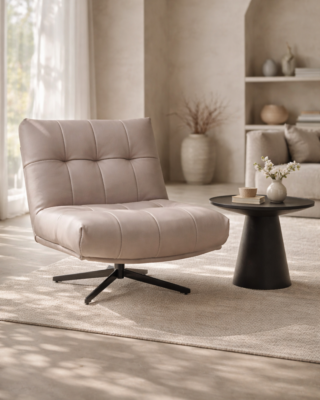 Tommy Franks Cesola swivel chair in fawn