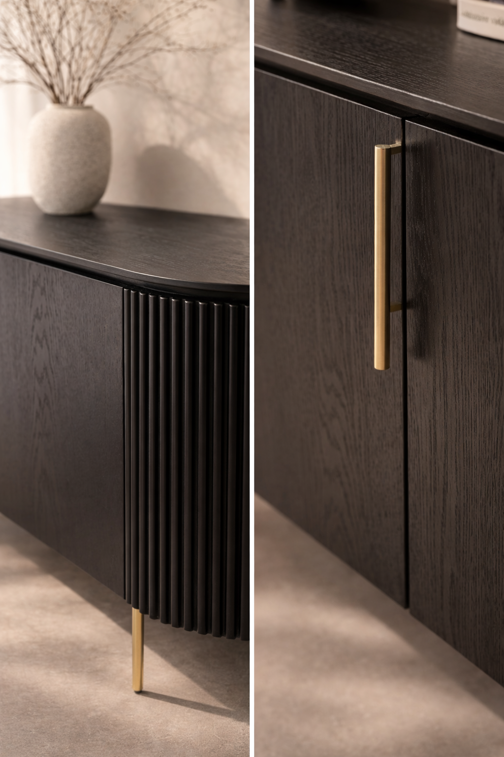 Tommy Franks Lantine black oak buffet, alternate view