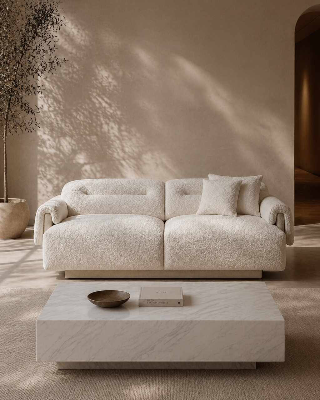 Tommy Franks Frankie three seater sofa in Chex Polar bouclé