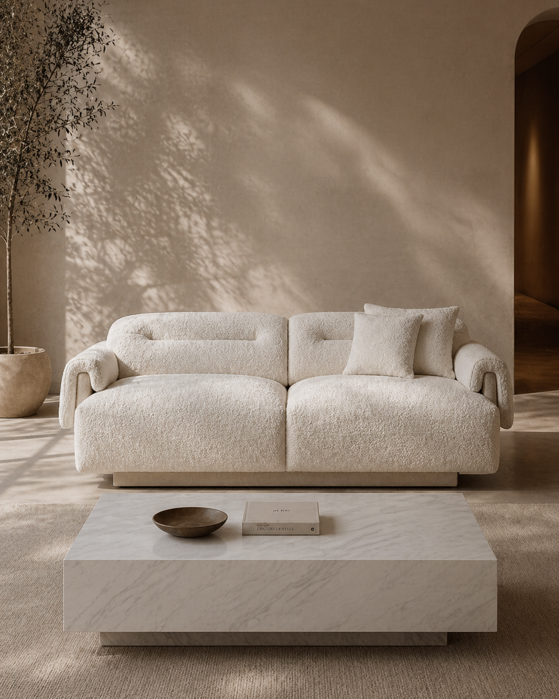 Tommy Franks Frankie three seater sofa in Chex Polar bouclé
