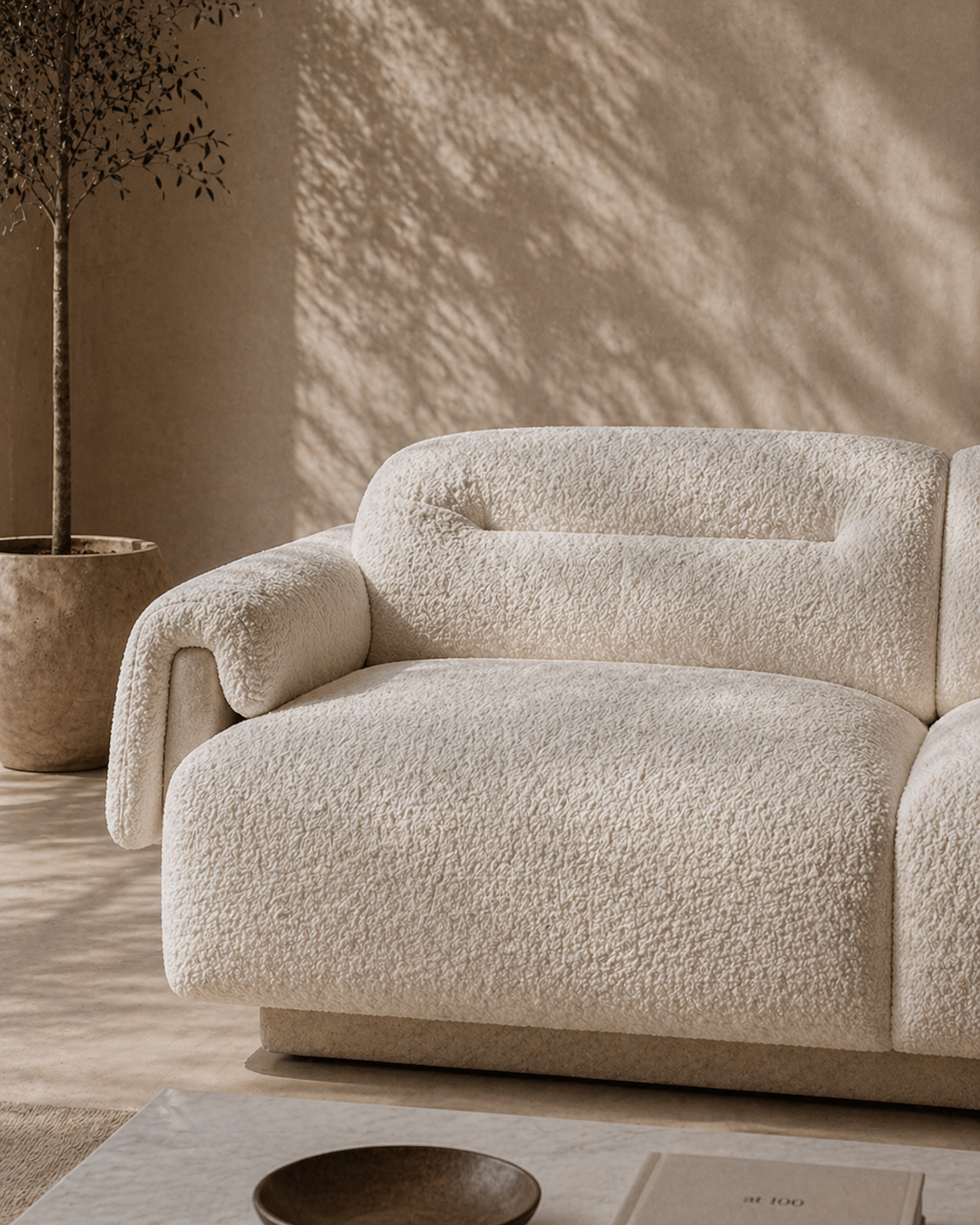 Tommy Franks Frankie Polar bouclé sofa, alternate view