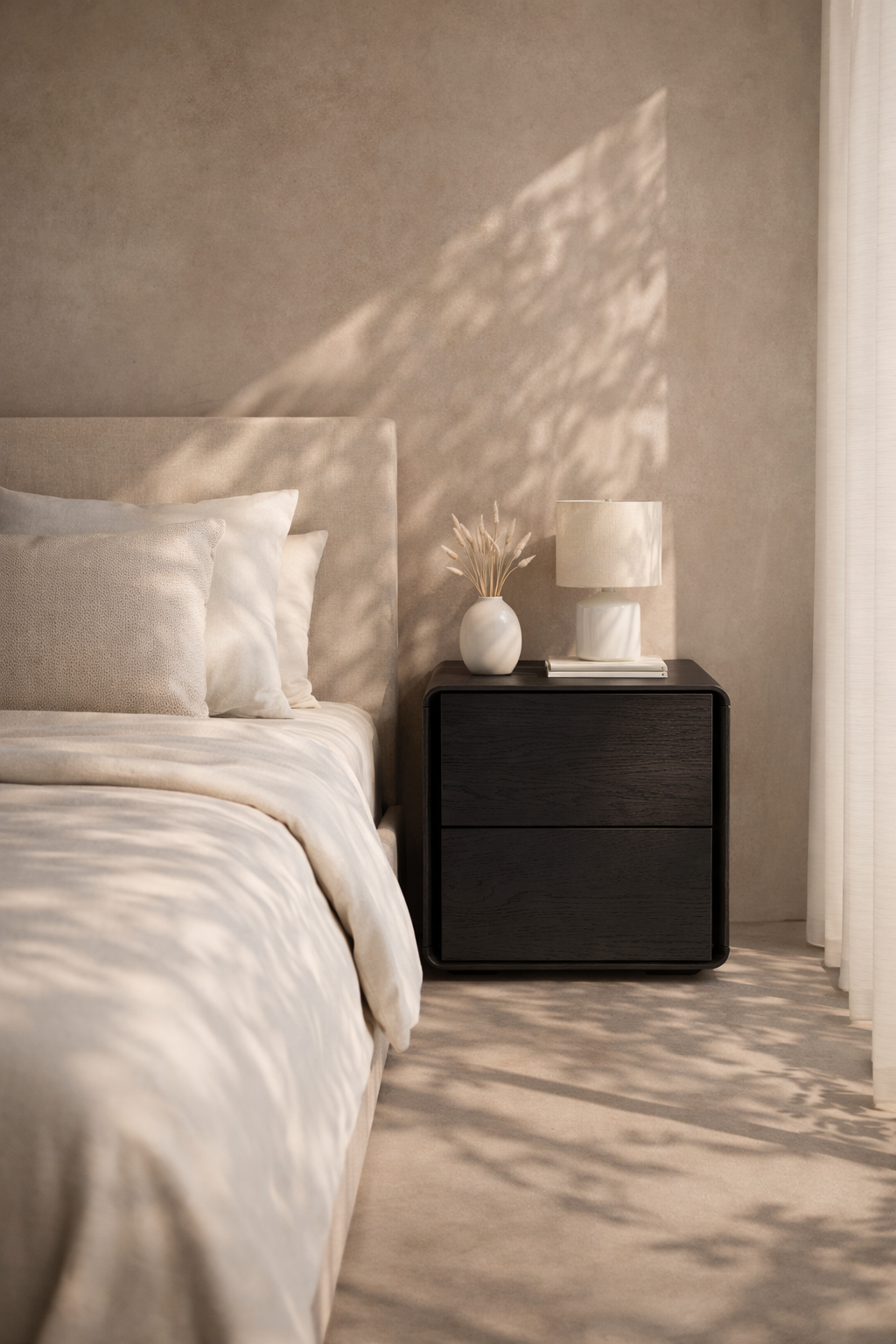 Kota Bedside - Smoke Oak