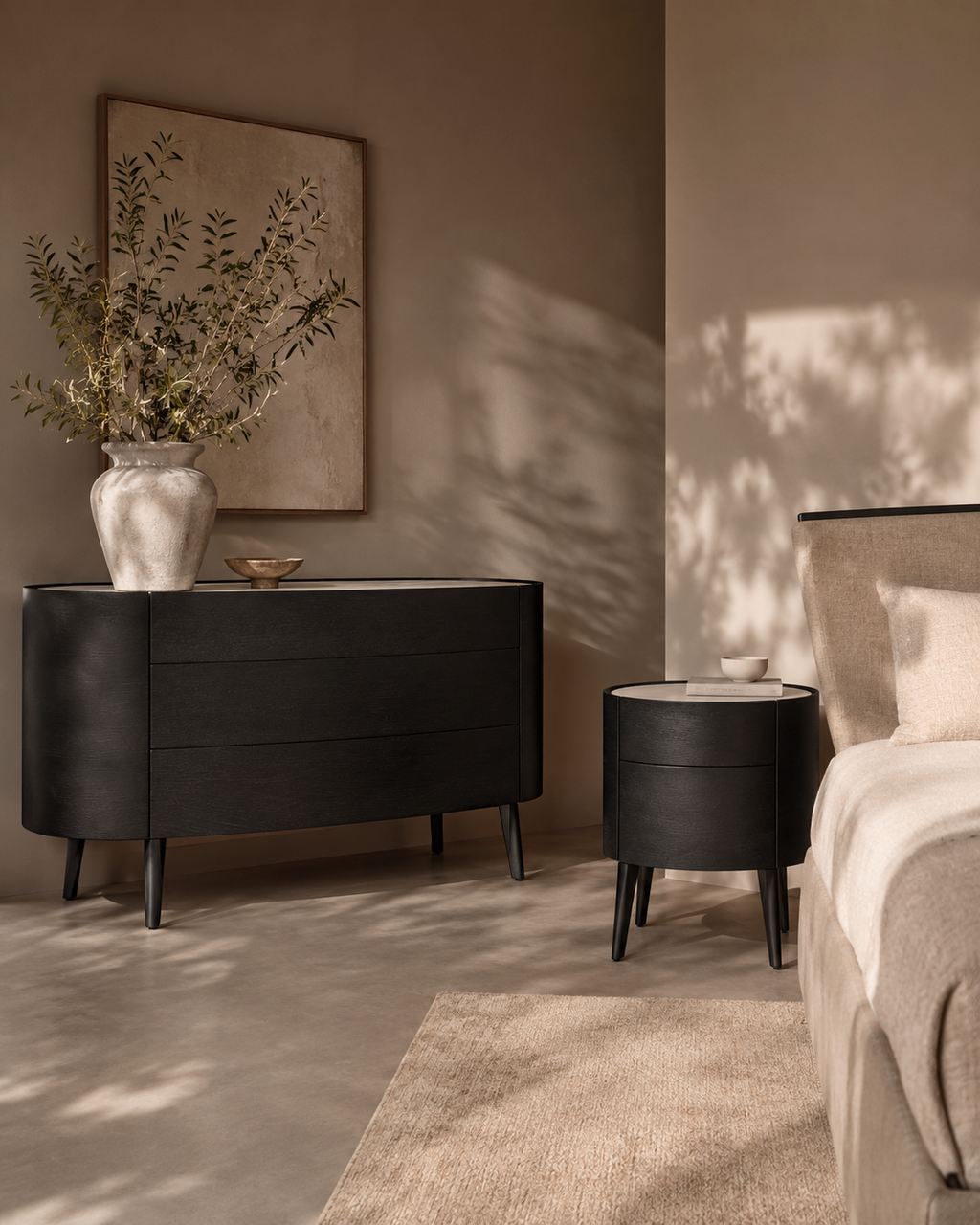 Tommy Franks Weston black oak dresser, alternate view