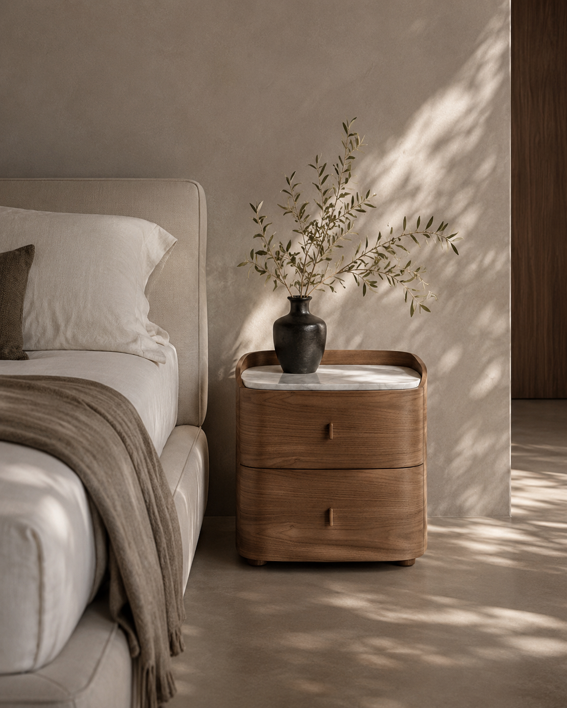 Tommy Franks Vertu bedside table in walnut