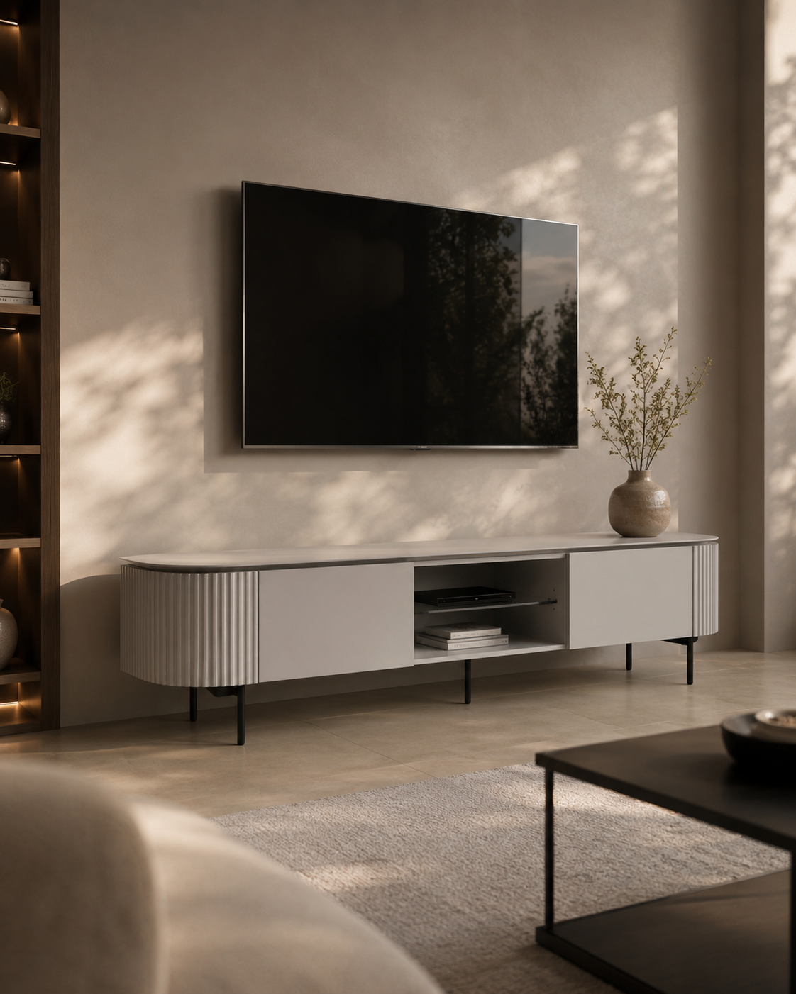 Tommy Franks Lantine TV unit in matte light grey