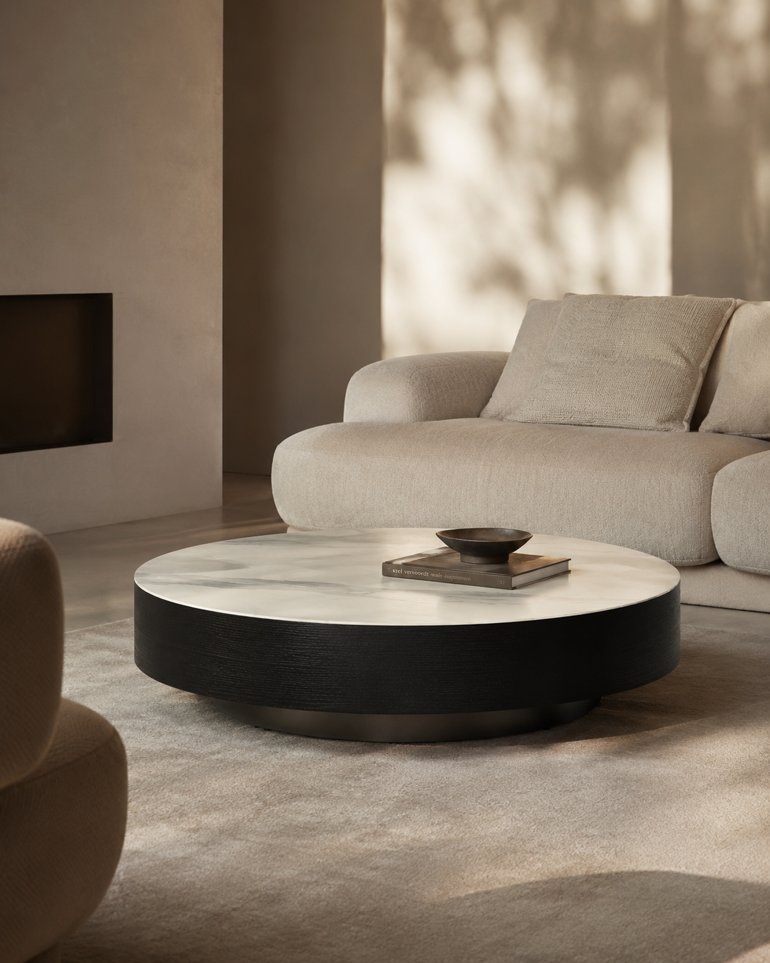Tommy Franks Coin coffee table in white marble