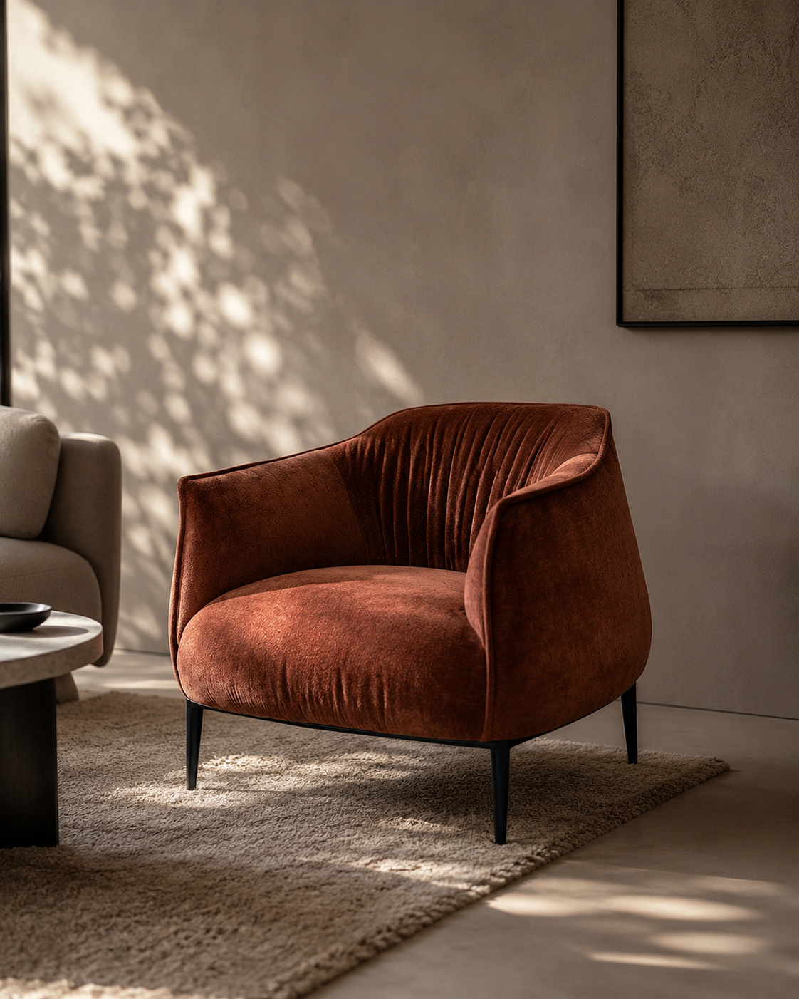 Tommy Franks Tyrone lounge chair in rust