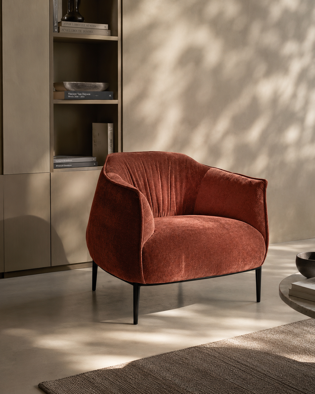 Tommy Franks Tyrone rust lounge chair, alternate view