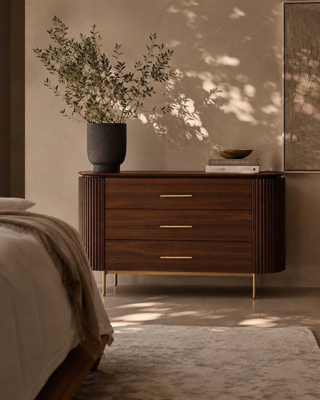 Tommy Franks Lantine dark walnut dresser, alternate view