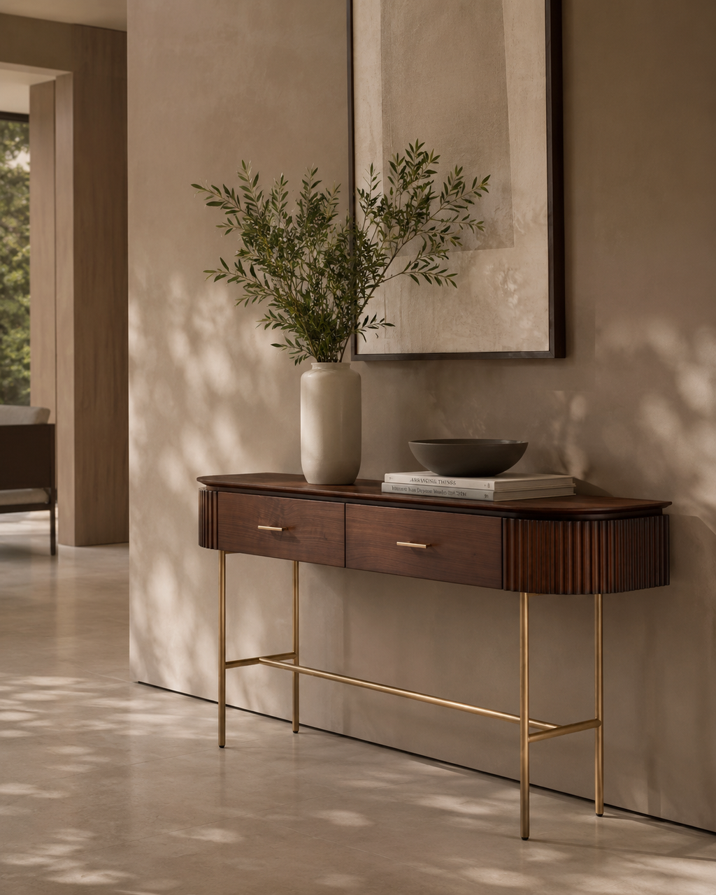 Tommy Franks Lantine console table in walnut