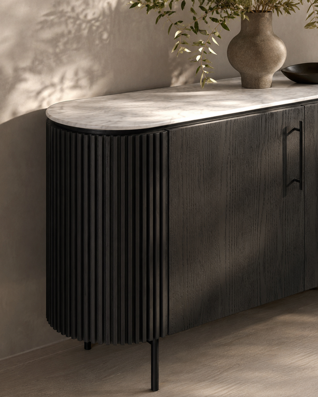 Lantine Marble Buffet - Black Oak