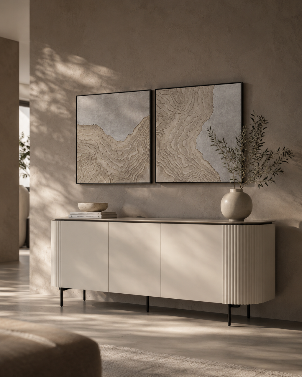 Tommy Franks Lantine buffet sideboard in matte beige