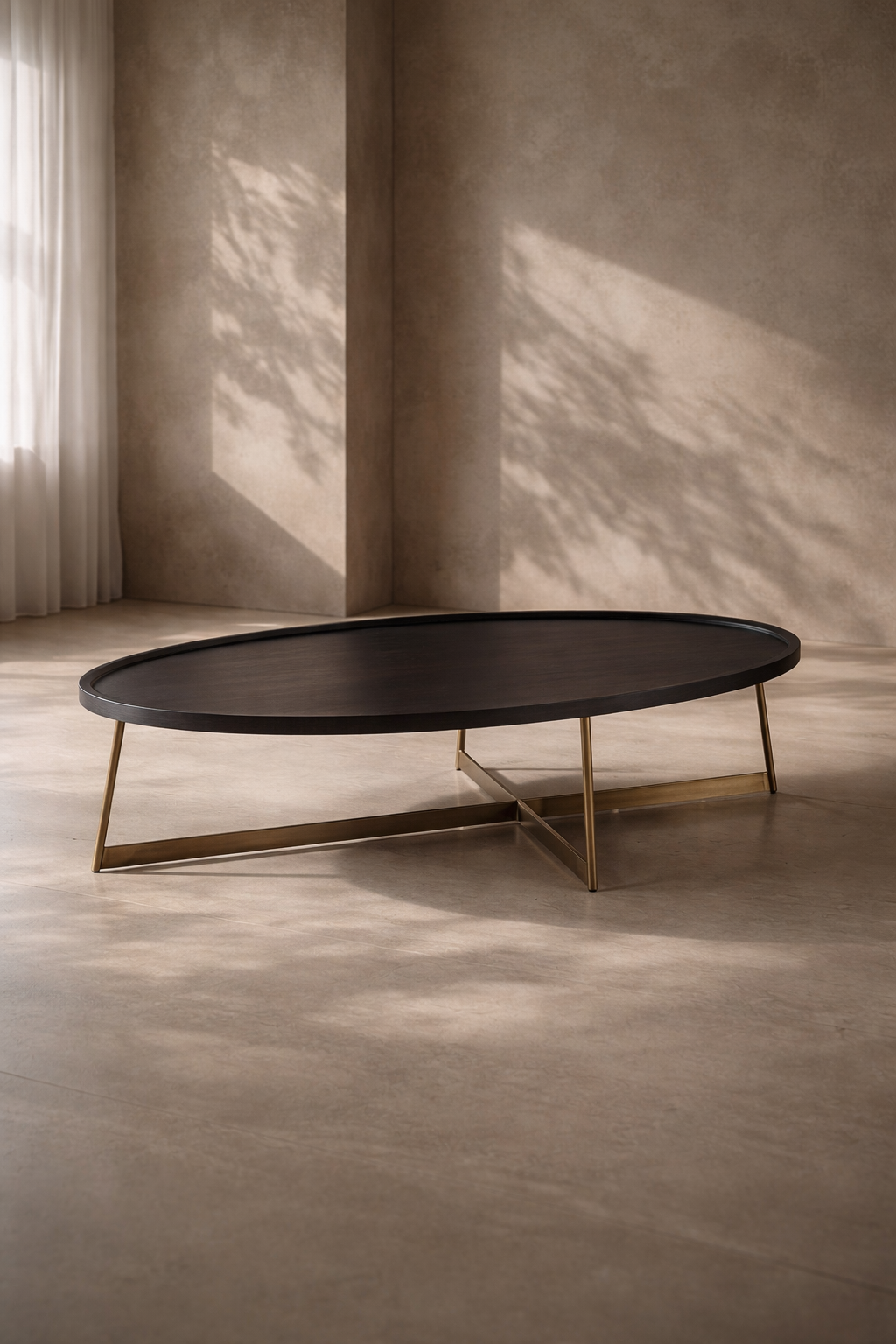 Tommy Franks Lane coffee table in smoke oak and gold