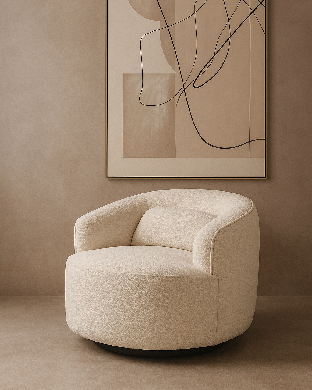 Tommy Franks Grace bouclé swivel chair, alternate view