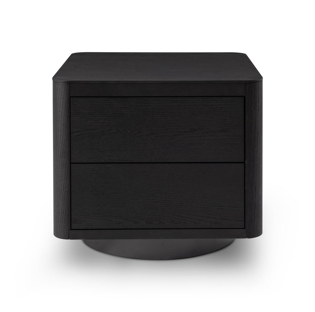 Coin Bedside Table - Smoke Oak