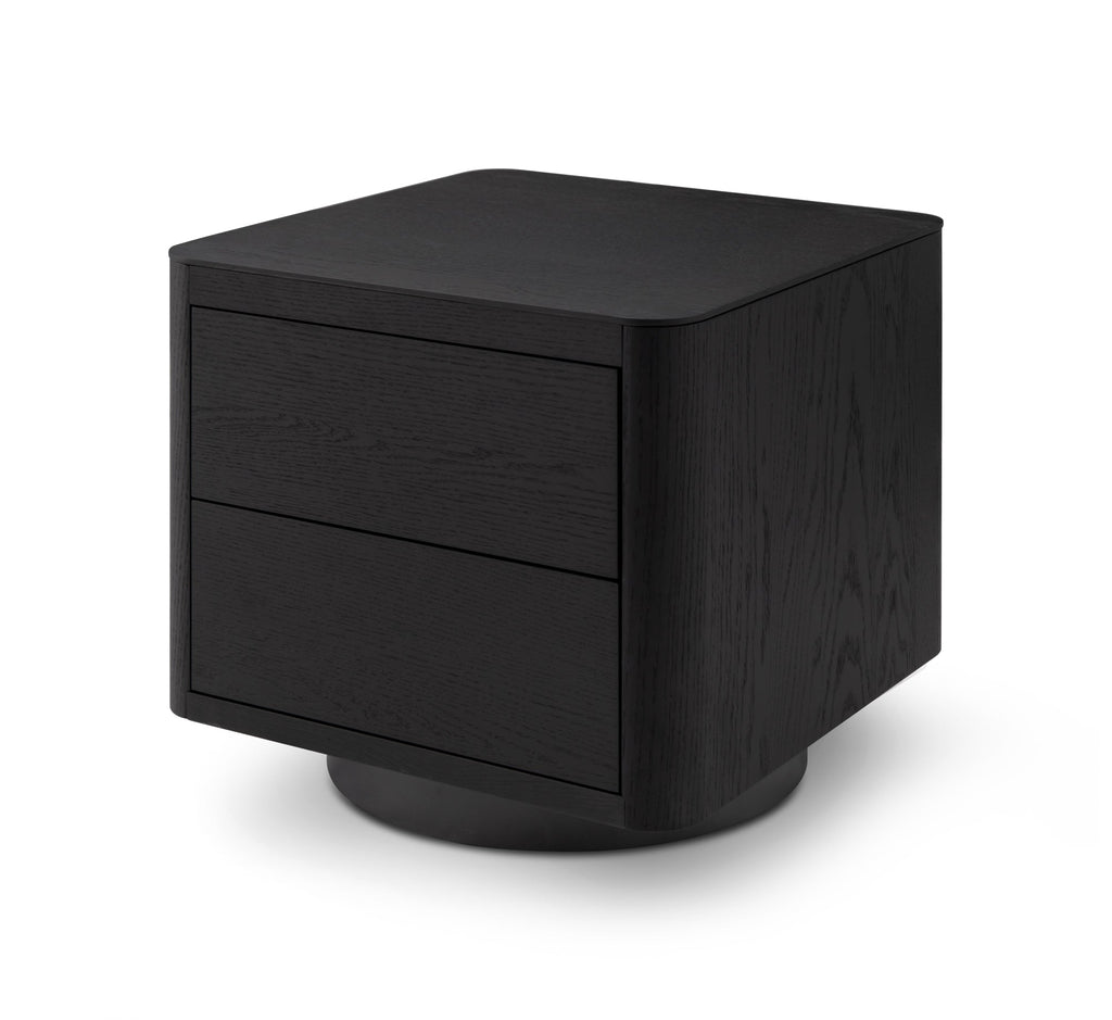 Coin Bedside Table - Smoke Oak