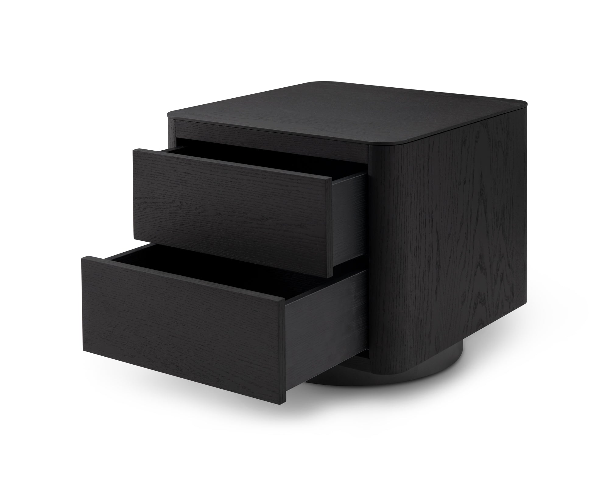 Coin Bedside Table - Smoke Oak