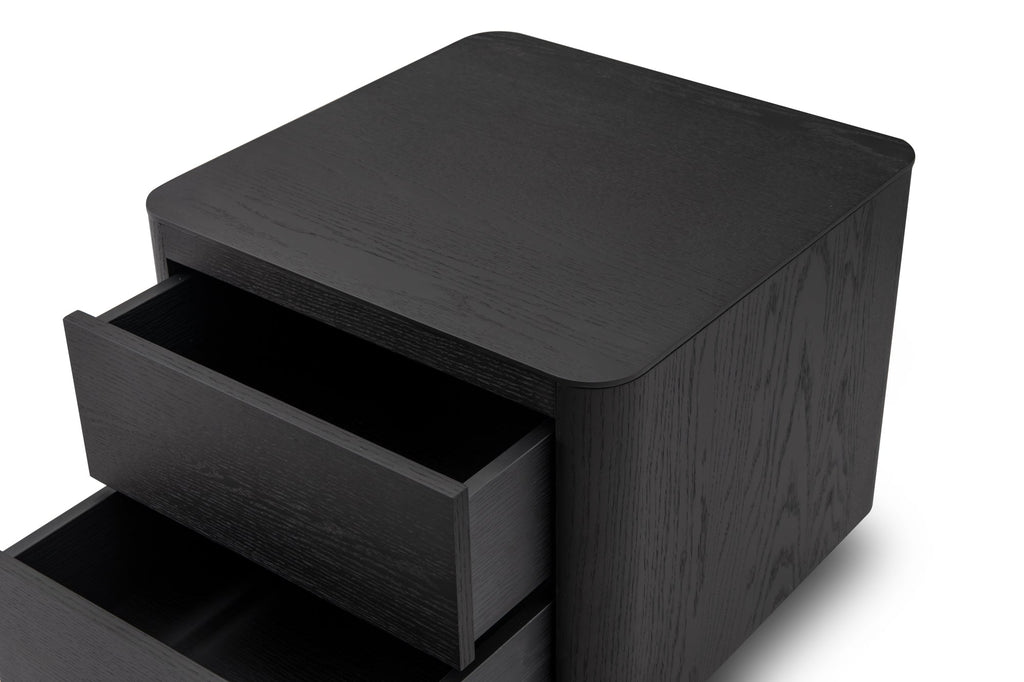Coin Bedside Table - Smoke Oak