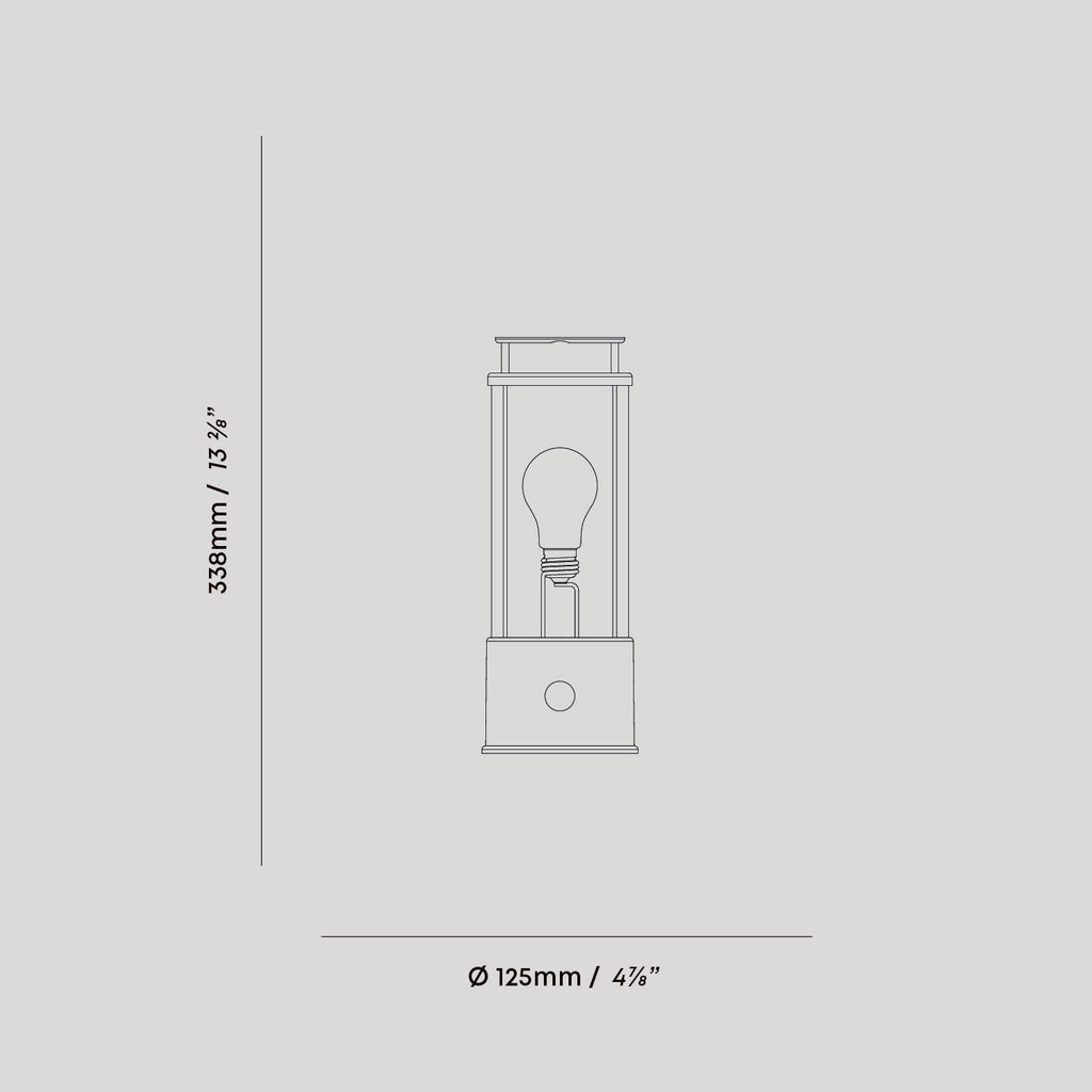 Tala The Muse Portable Lamp in Hackles Black dimensions diagram