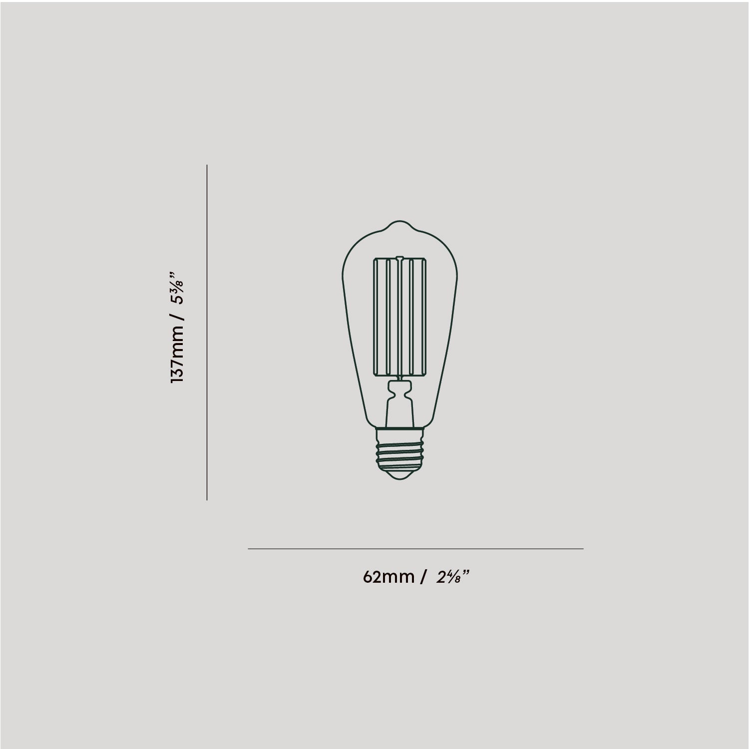Tala Squirrel Cage Plug-In Pendant in Graphite dimensions diagram