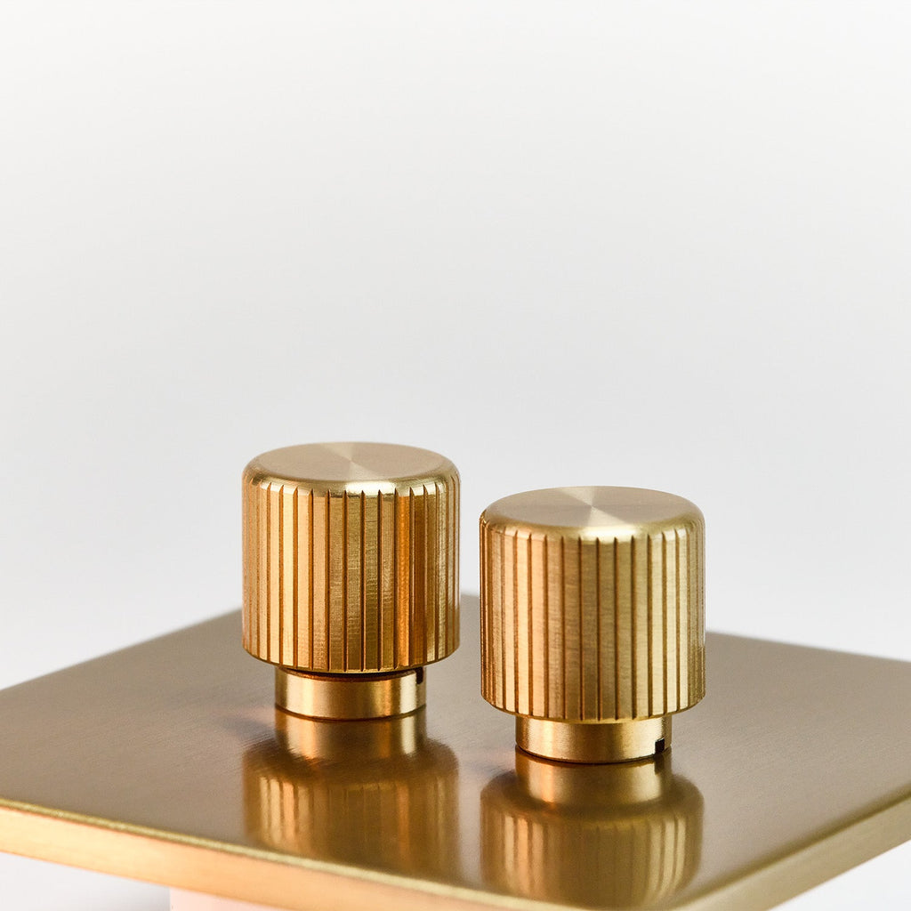 Tala Double Rotary Wall Dimmer in Brass (view 3)