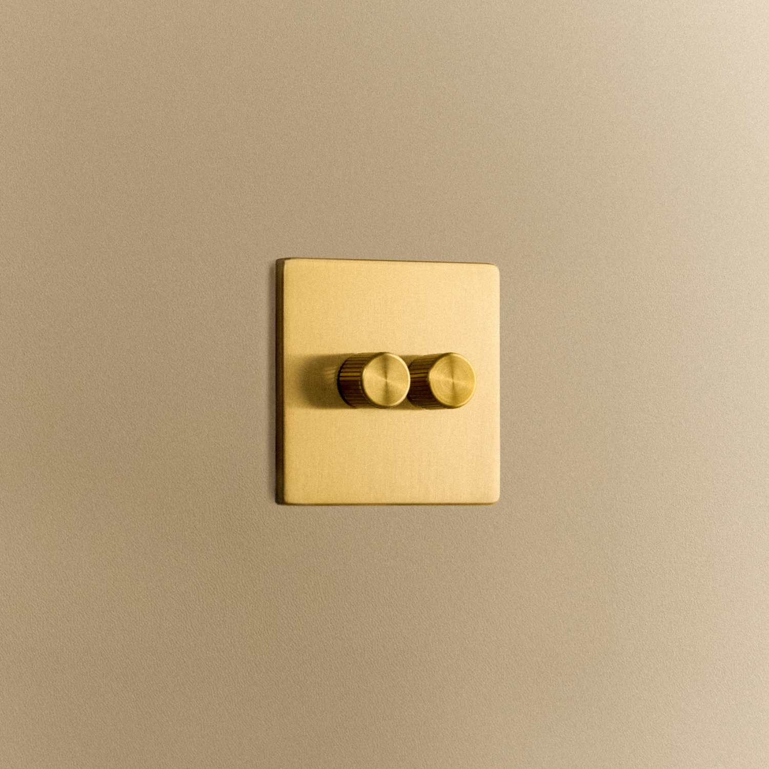 Tala Double Rotary Wall Dimmer in Brass