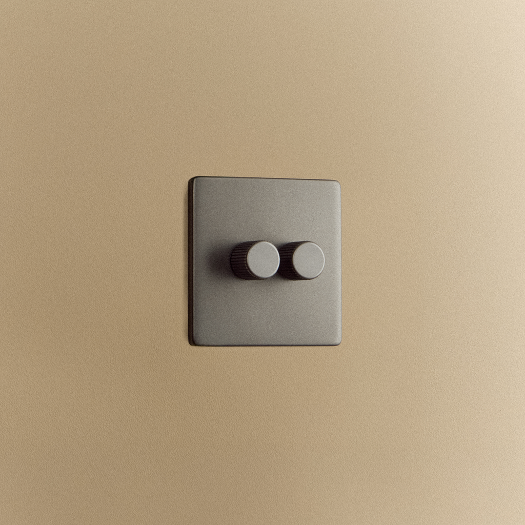 Tala Double Rotary Wall Dimmer in Graphite