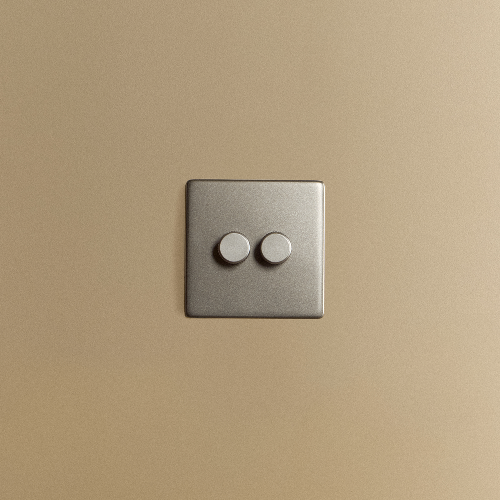 Tala Double Rotary Wall Dimmer in Graphite (view 2)
