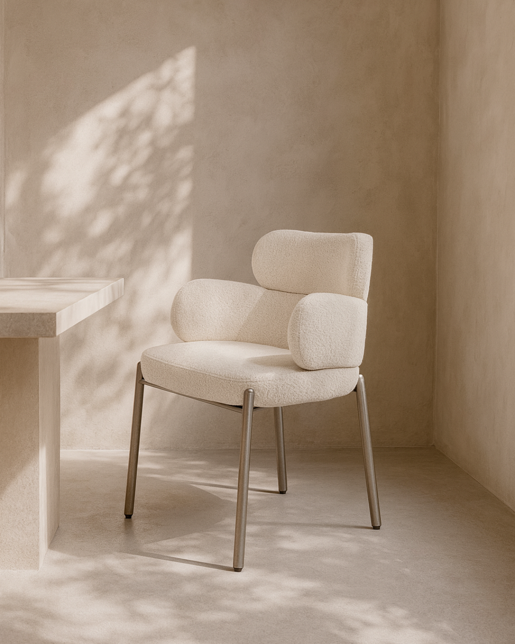 Tommy Franks Dream dining chair in Embley taupe bouclé