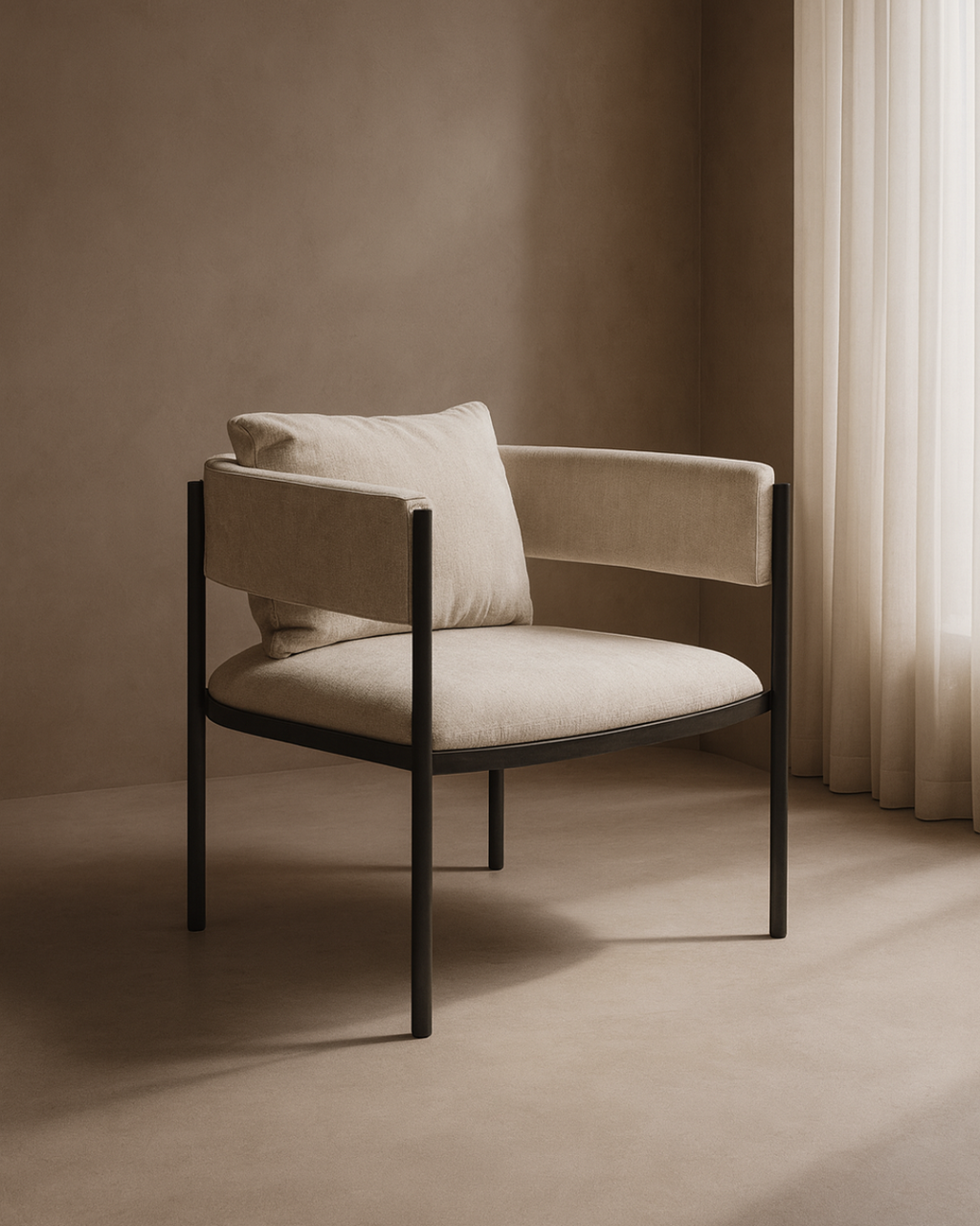 Tommy Franks Envie I lounge chair in Giselle Grey Beige