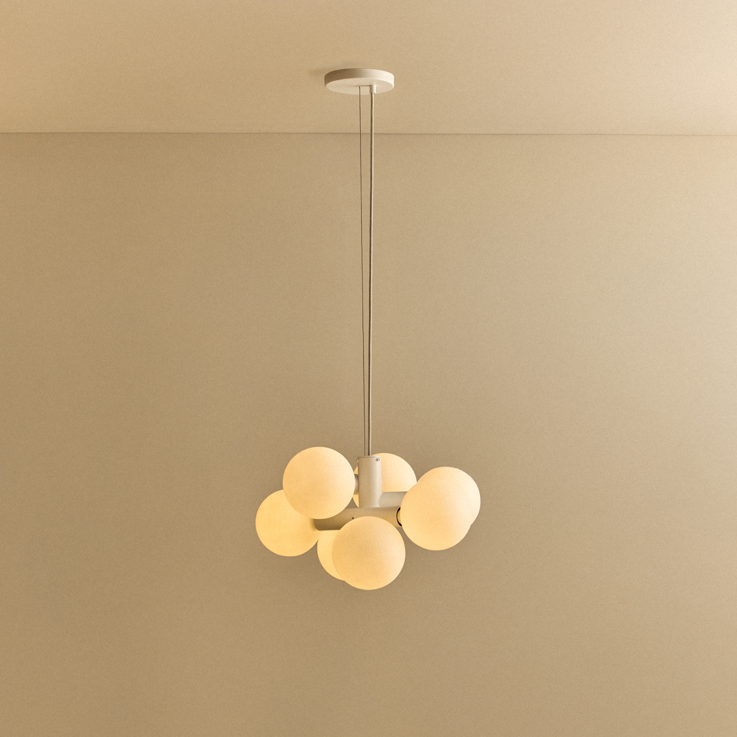 Tala Echo Chandelier shown illuminated