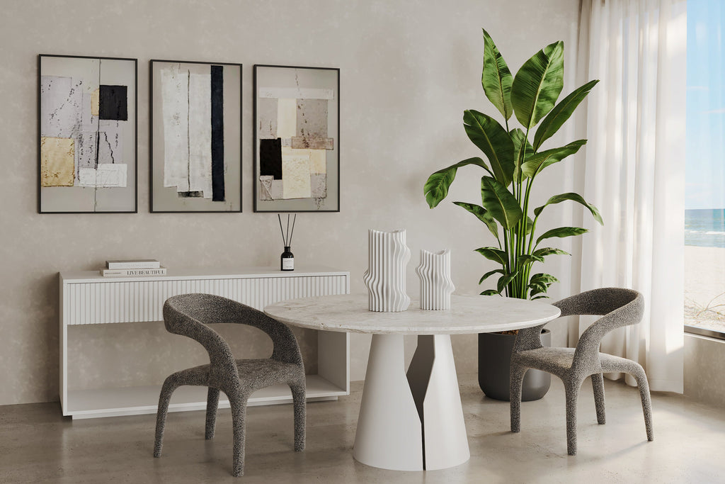 Tommy Franks Escada charcoal bouclé dining chair, alternate view