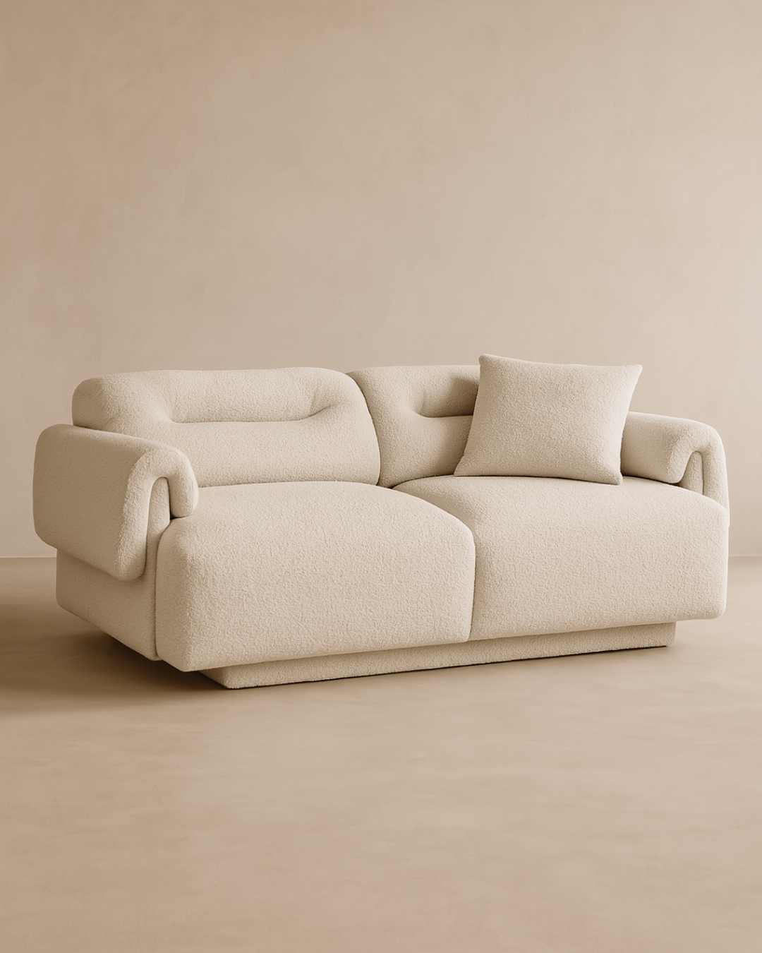 Tommy Franks Frankie two seater lounge sofa in Chex Polar bouclé