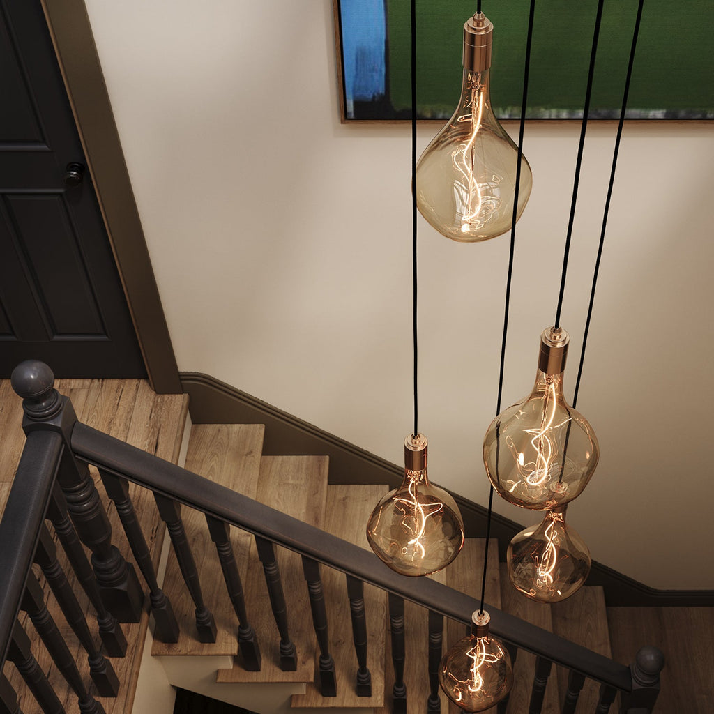 Tala Five Pendant in Brass + Voronoi III (view 2)