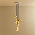 Five Pendant in Brass + Voronoi III