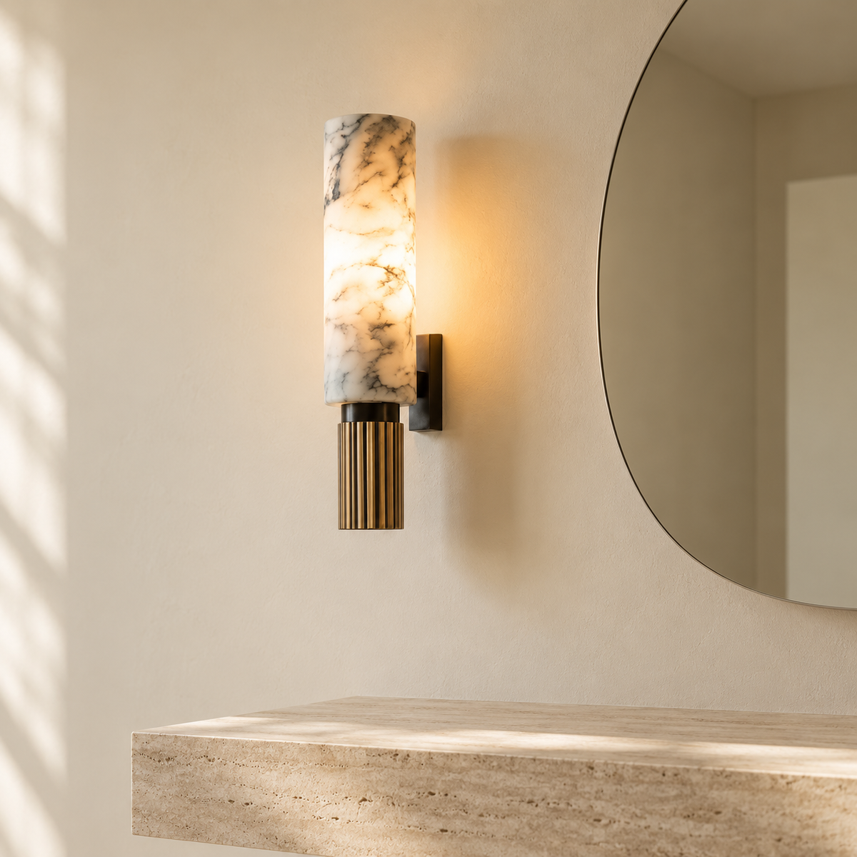 Araco Lumière Frozen Flux Alabaster Wall Light