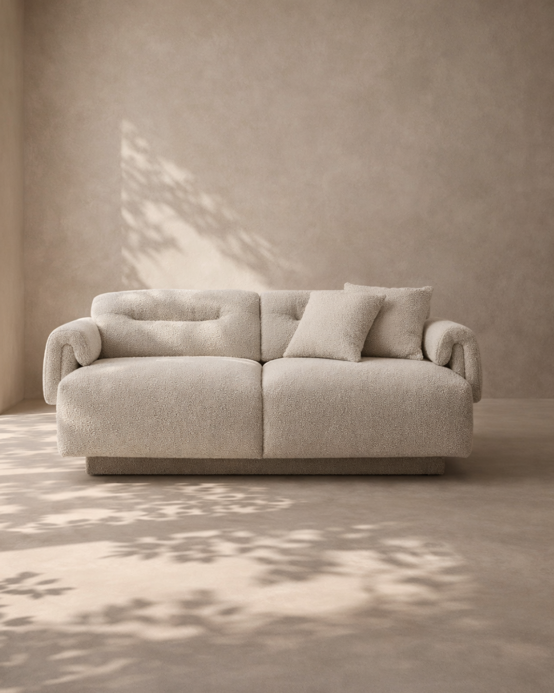 Tommy Franks Frankie two seater lounge sofa in Chex Steam bouclé