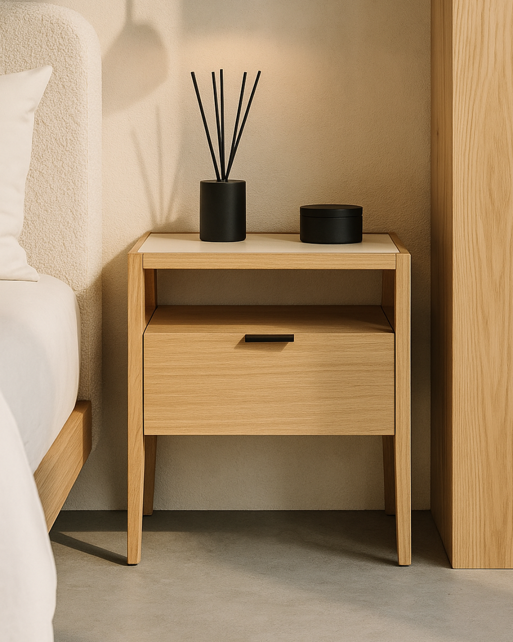 Tommy Franks Grafiato one drawer bedside table