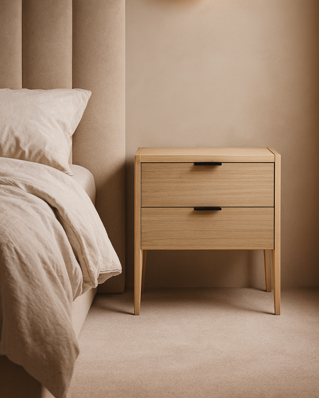 Tommy Franks Grafiato two drawer bedside table