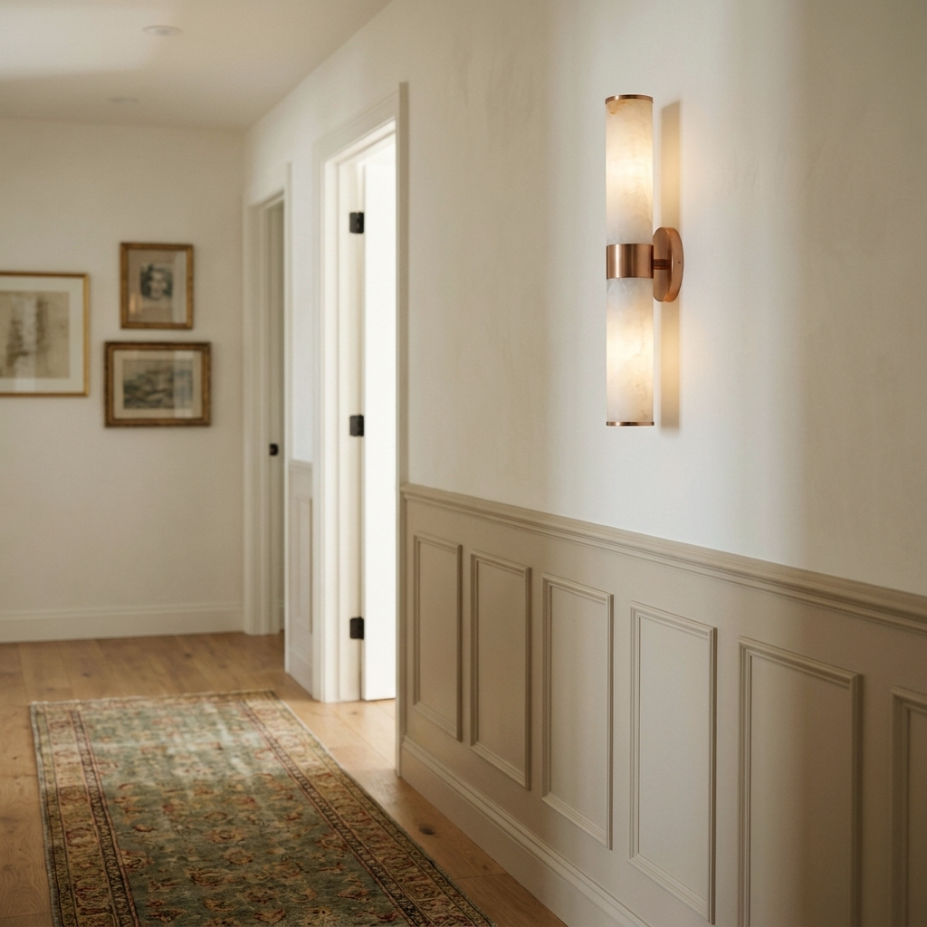 Araco Lumière Frozen Glow natural alabaster wall light, alternate view