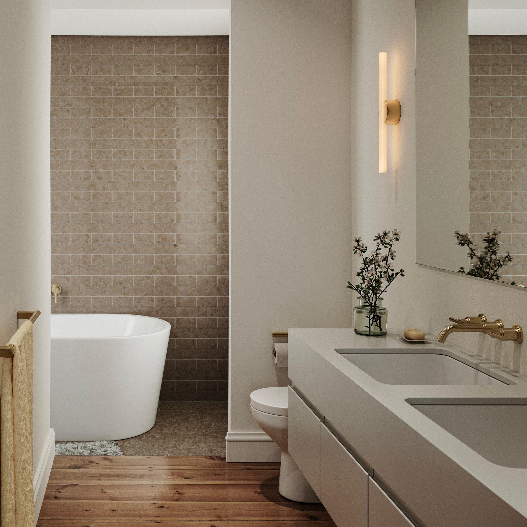 Tala Kilter 1.0 Wall Light in Solid Brass - Set of 2 in a styled interior setting (view 5)