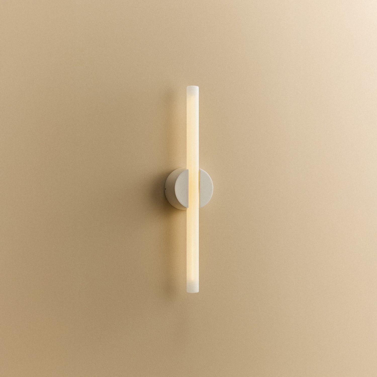 Tala Kilter 1.0 Wall Light in White shown illuminated (view 4)